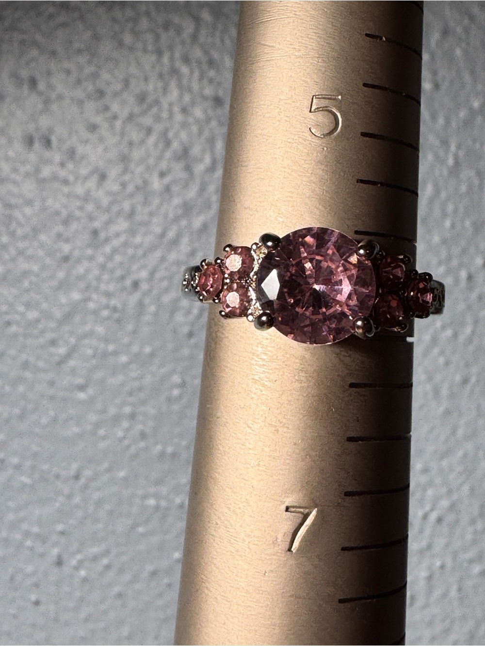 Pink Solitaire & Side Stone Ring - Women Jewelry